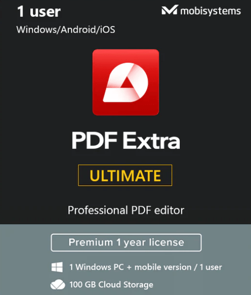 Mobisystems PDF Extra Ultimate (Yearly subscription, 1 user)