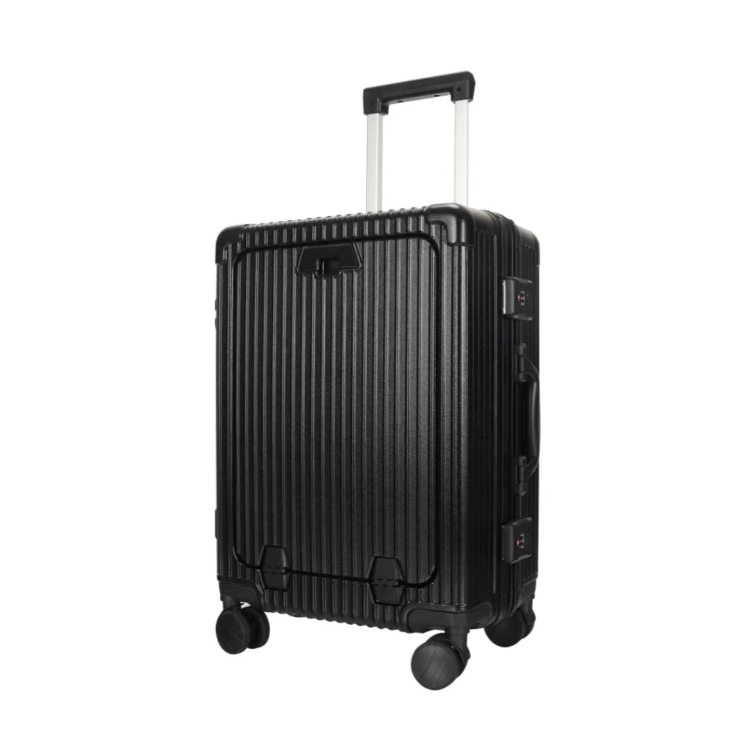 20” Aluminum Frame Front-Opening Carry-On With USB & Cup Holder