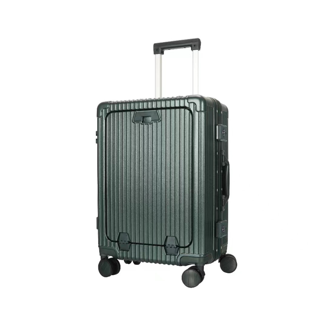 20” Aluminum Frame Front-Opening Carry-On With USB & Cup Holder