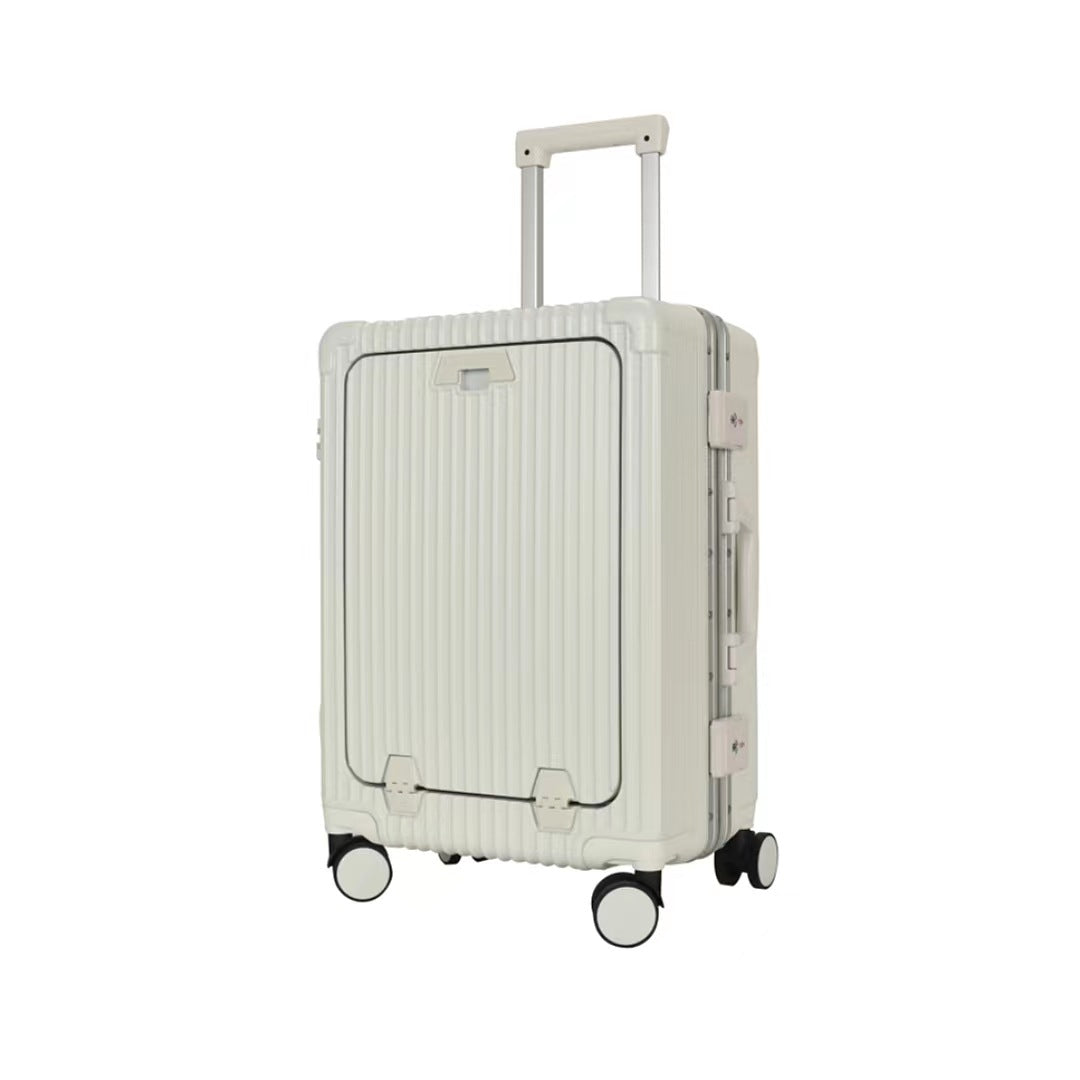 20” Aluminum Frame Front-Opening Carry-On With USB & Cup Holder