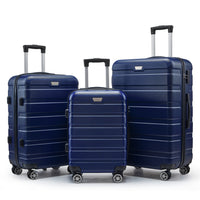 Thumbnail for ABS 3-Piece Hard-Shell Spinner Luggage Set