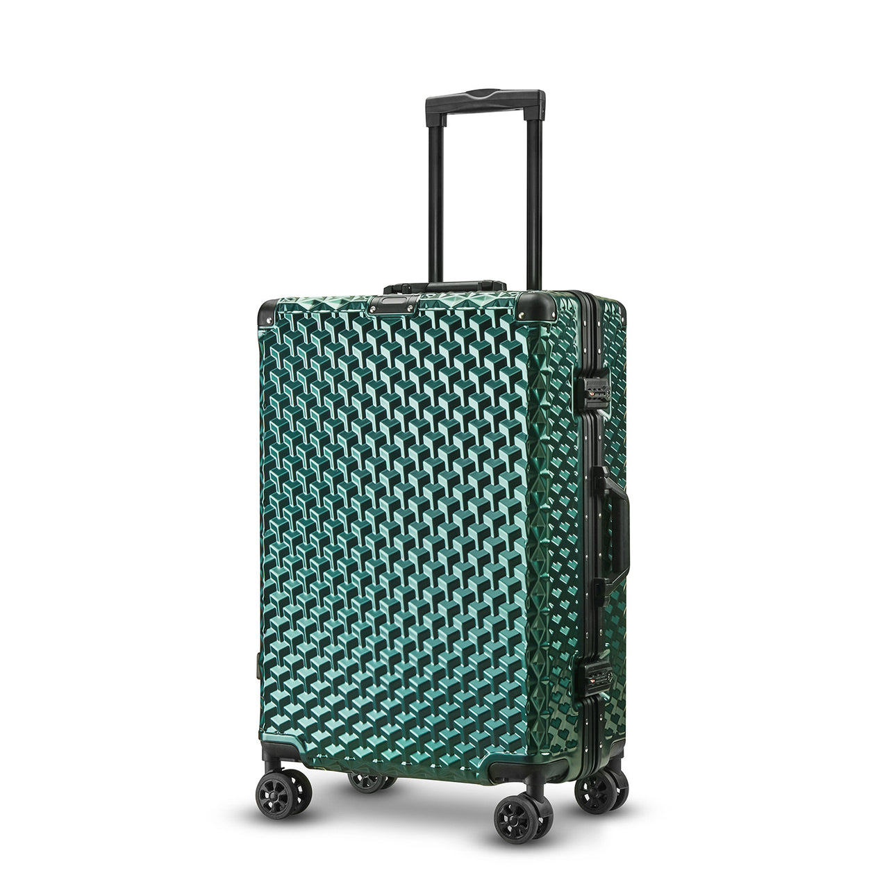 Aluminum Frame 3-Piece Color-Match Spinner Luggage Set