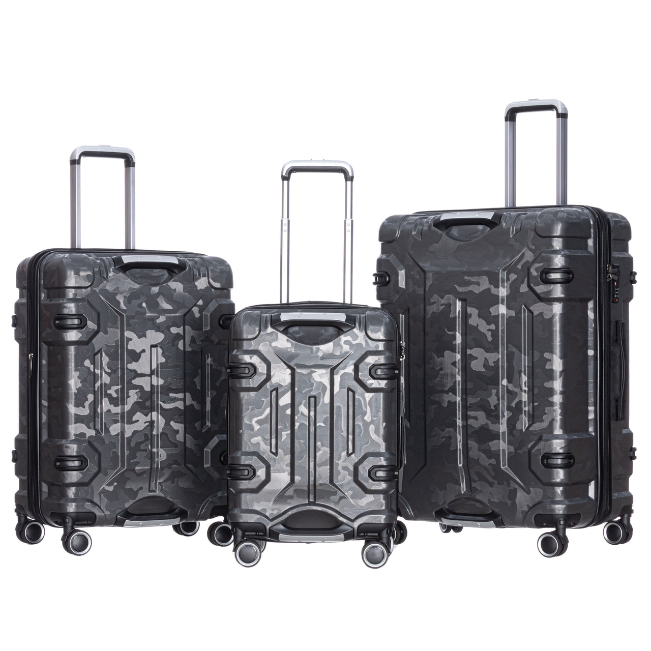 Camouflage 3-Piece Hard-Shell Spinner Luggage Set