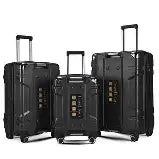 Thumbnail for PC 3-Piece Double-Layer Expandable Spinner Luggage Set
