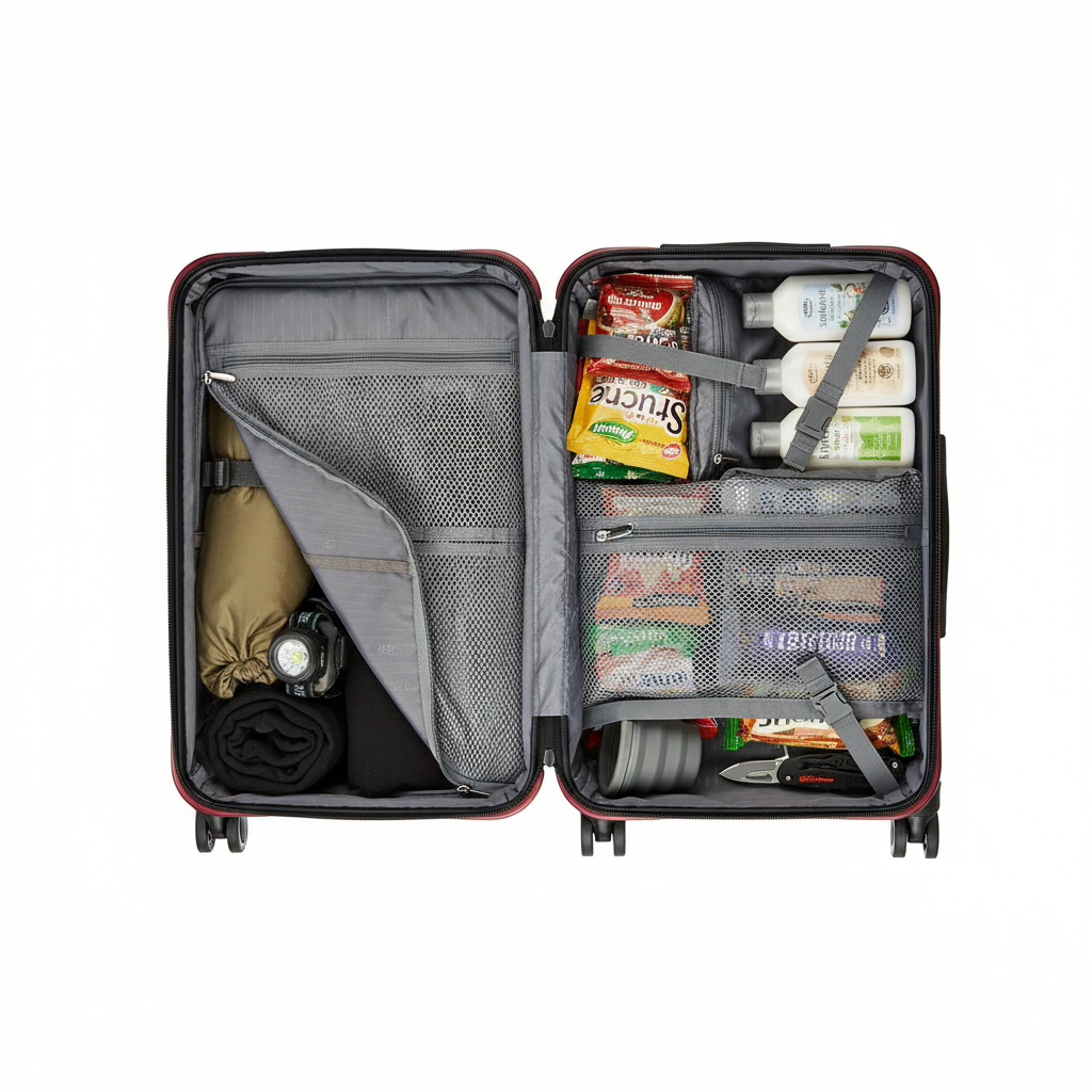 PC 3-Piece Double-Layer Expandable Spinner Luggage Set