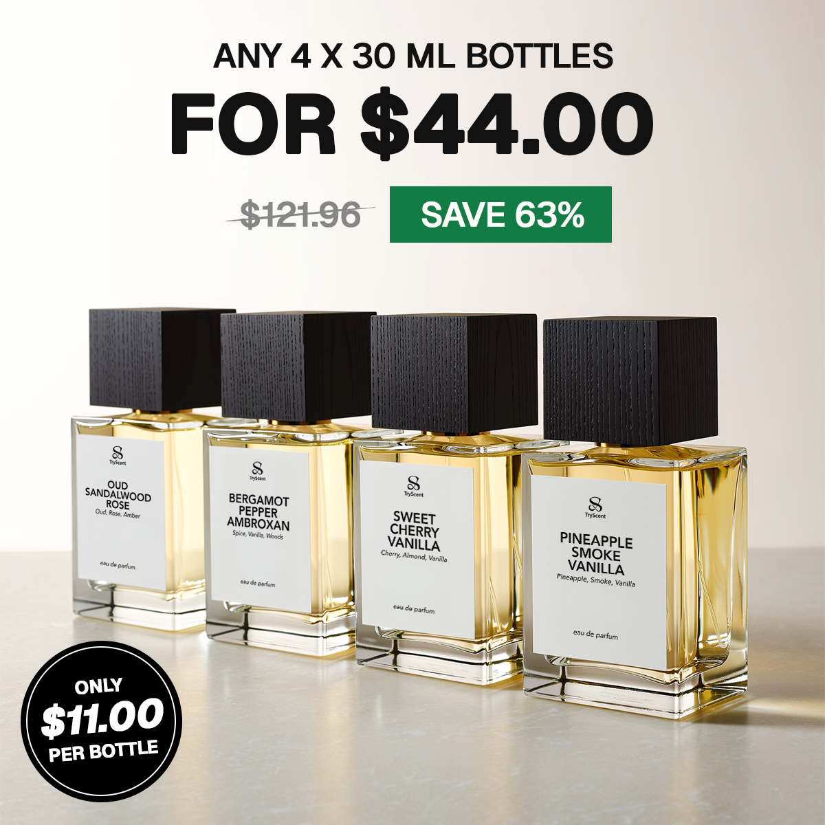 5X 50ml Perfume Bottles